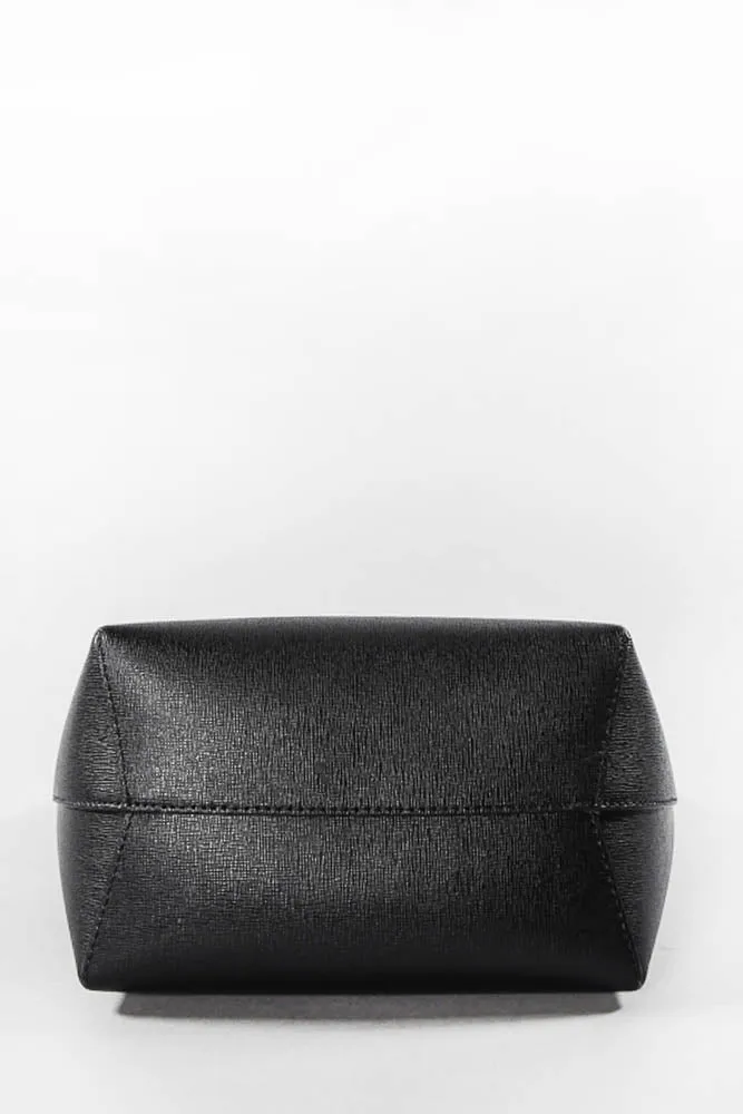 Mansur Gavriel Black Leather Bucket Bag + Shoulder Strap