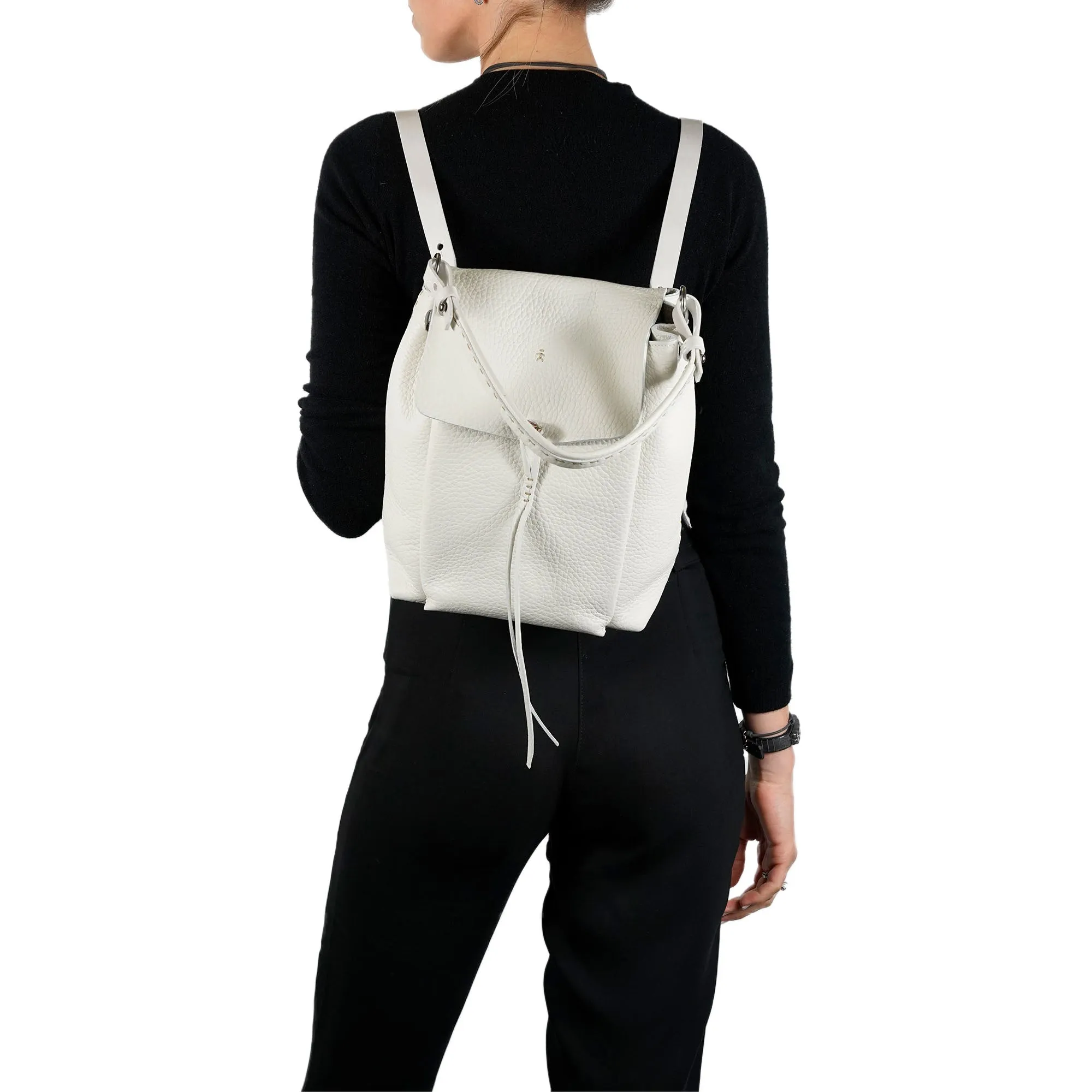 Marika Rhino Chalk White Backpack Small Sizing