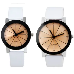 Men and Women Watch Lover Couple Watches Casual Sport Quartz Clock Leather Wrist Watch Super Deal Best Gift