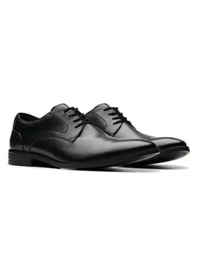 Men’s Black Leather Brandon Lace Shoes by Clarks | Look Again