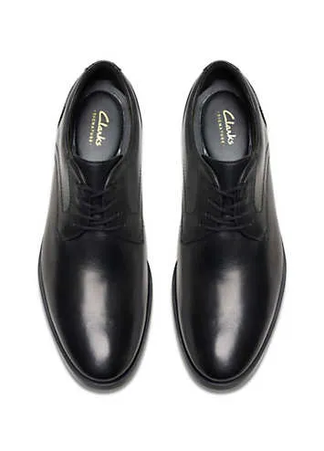 Men’s Black Leather Brandon Lace Shoes by Clarks | Look Again