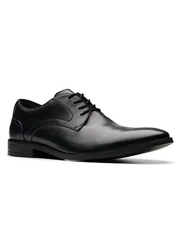 Men’s Black Leather Brandon Lace Shoes by Clarks | Look Again