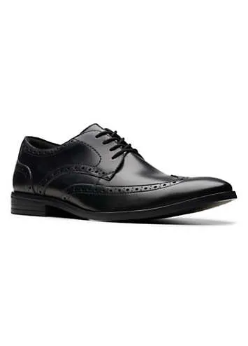 Men’s Black Leather Brandon Limit Shoes by Clarks | Look Again