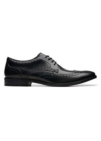 Men’s Black Leather Brandon Limit Shoes by Clarks | Look Again