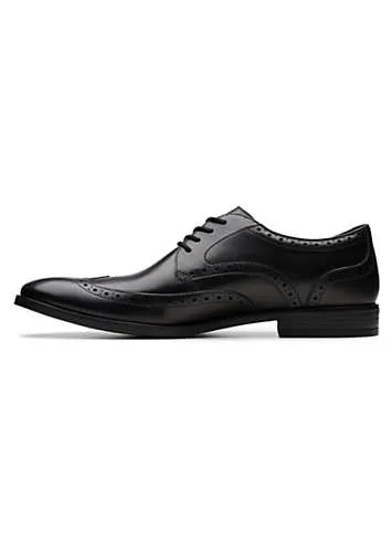 Men’s Black Leather Brandon Limit Shoes by Clarks | Look Again