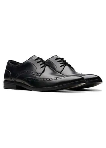 Men’s Black Leather Brandon Limit Shoes by Clarks | Look Again