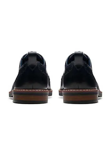 Men’s Navy Leather Aldwin Limit Shoes by Clarks | Look Again