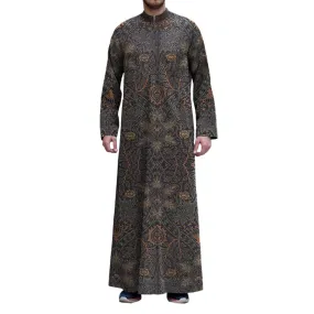 Middle East Jubba Thobe Long Sleeves Men Muslim Robe Traditional Muslim Clothing