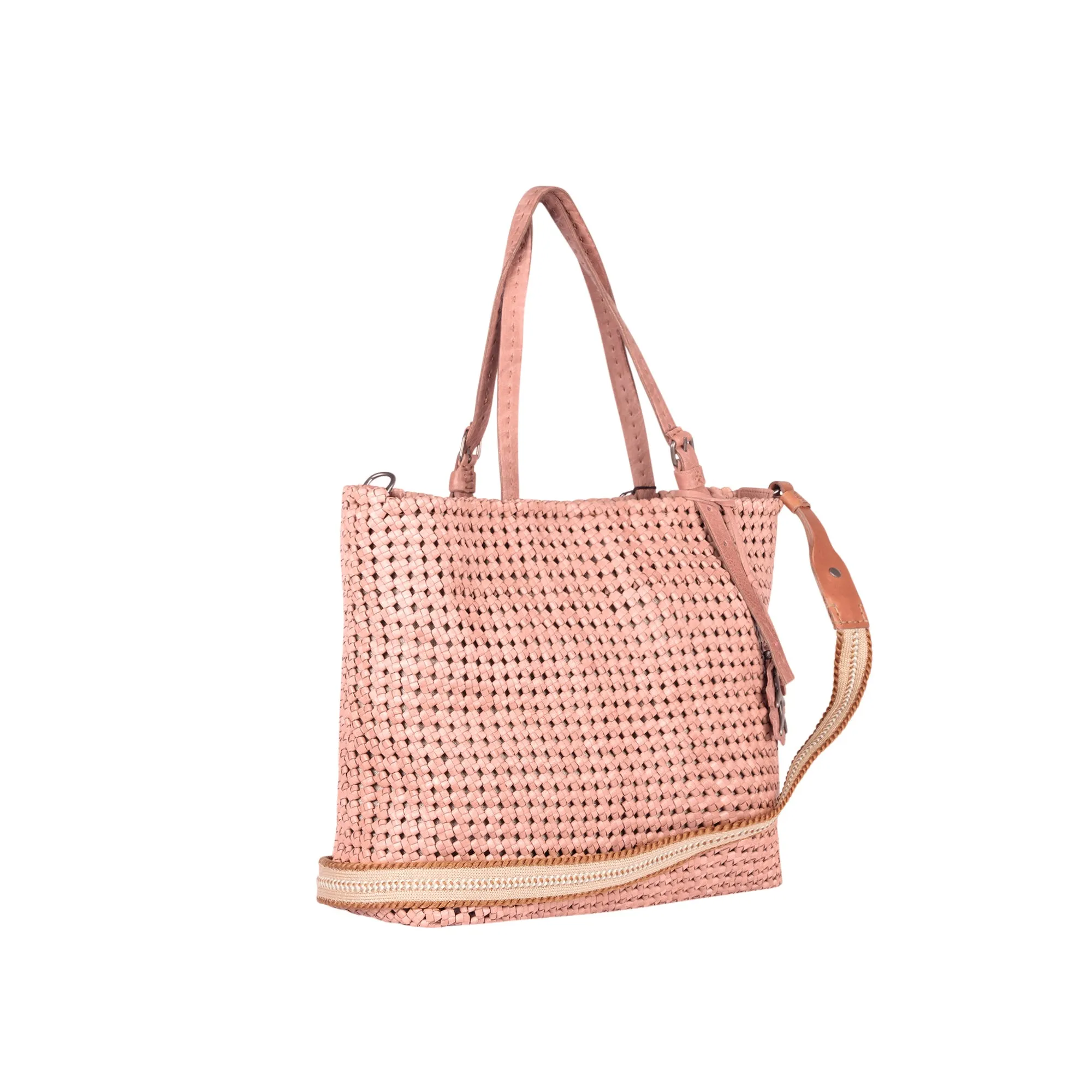 Minerva Shopping Pinkish Tan M Intreccio Crochet