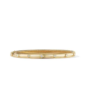 Modern Renaissance Bangle Bracelet in 18K Yellow Gold with Diamonds\, 4.5mm