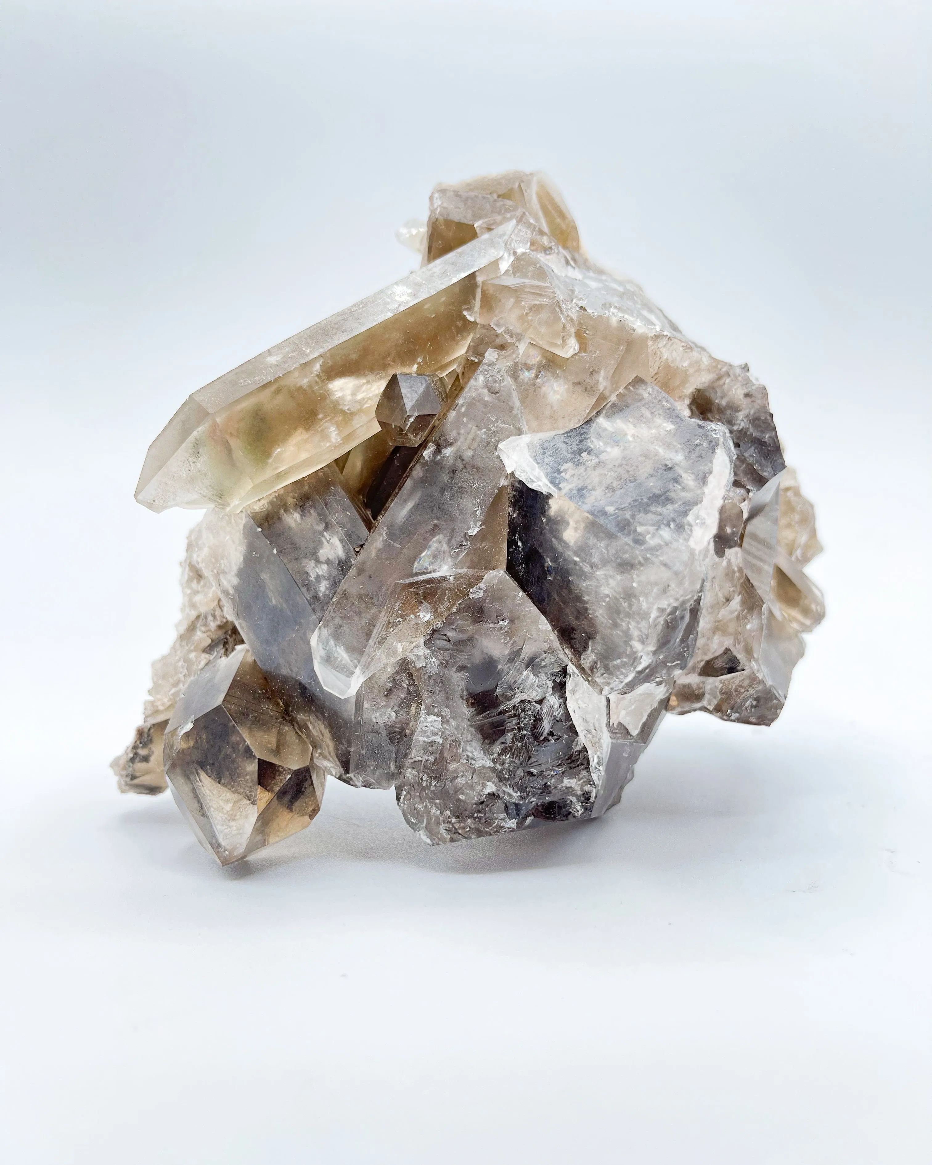 Natural Phantom Smoky Quartz Specimen.