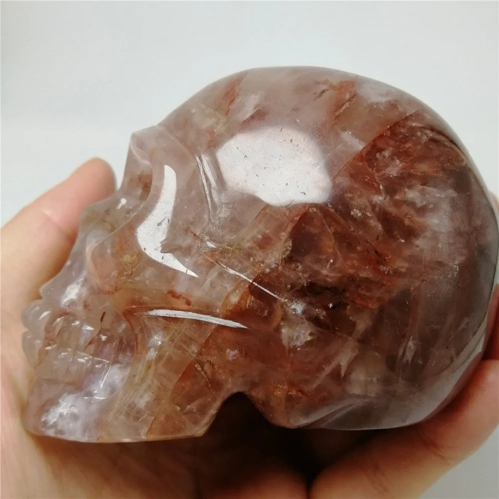 Natural Rose Quartz Crystal Skull