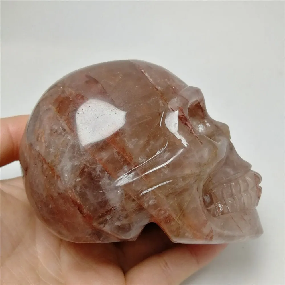 Natural Rose Quartz Crystal Skull