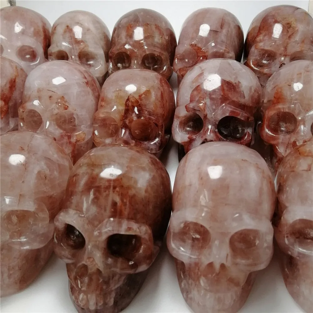 Natural Rose Quartz Crystal Skull