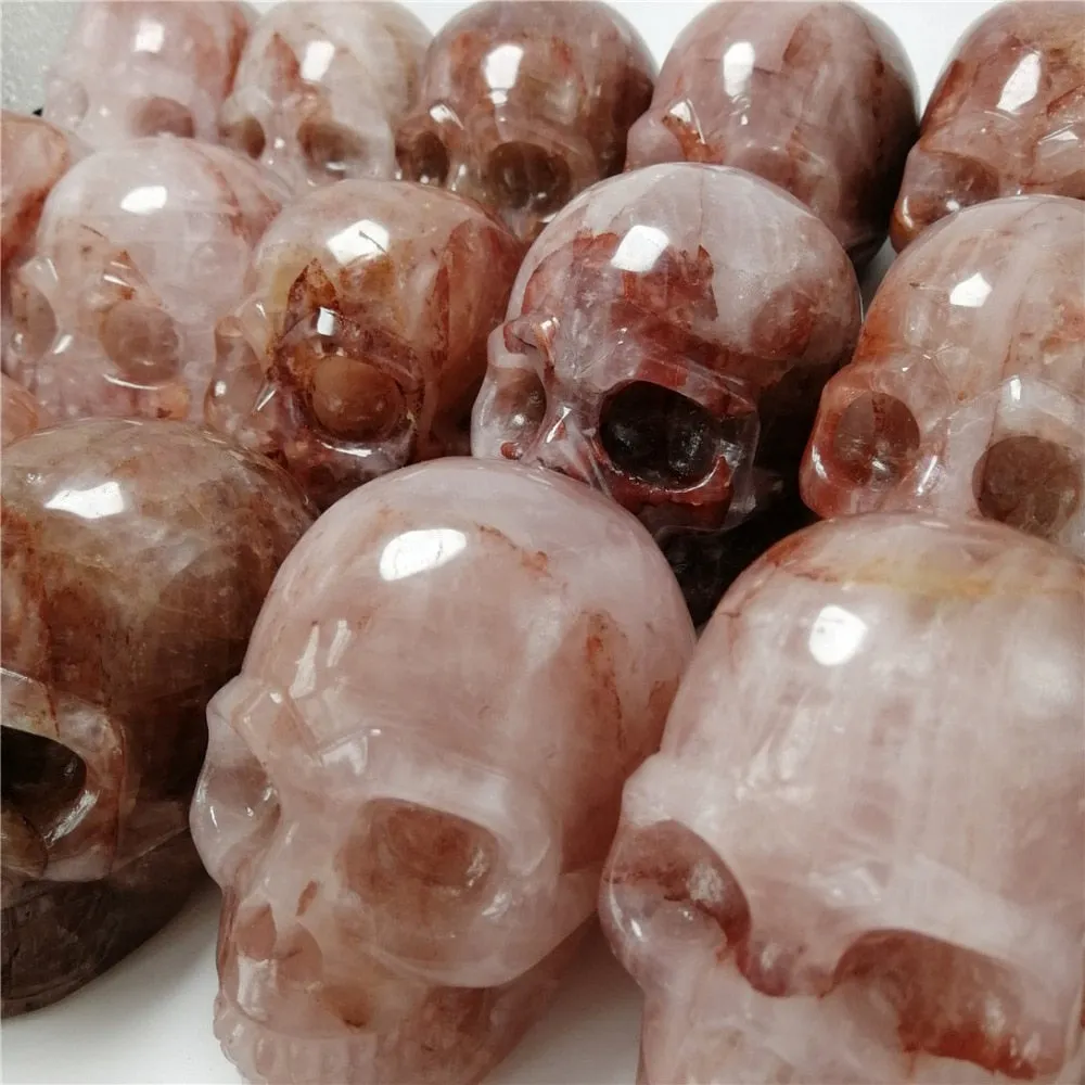 Natural Rose Quartz Crystal Skull