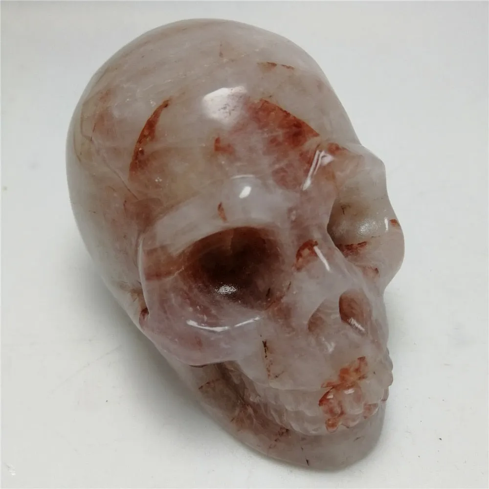 Natural Rose Quartz Crystal Skull