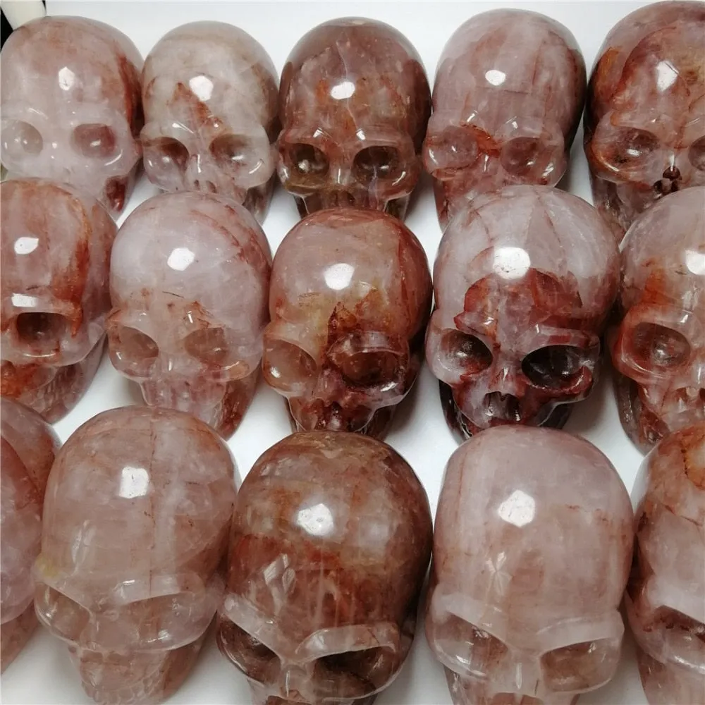 Natural Rose Quartz Crystal Skull