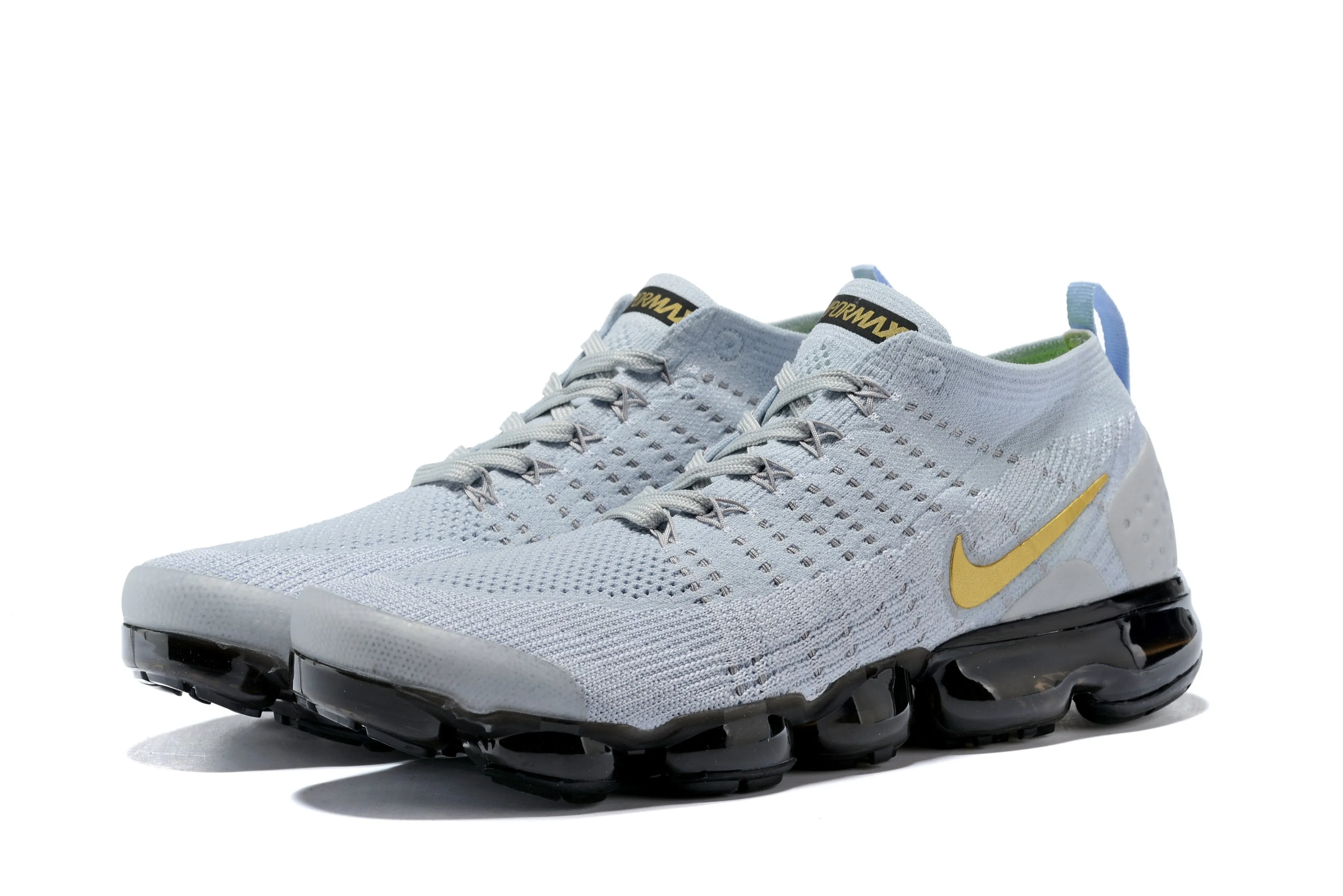 Nike Air Vapormax Flyknit 2 Grey Gold Shoes Sneakers Men Sale Size US 7, 8, 8.5, 9, 10, 11