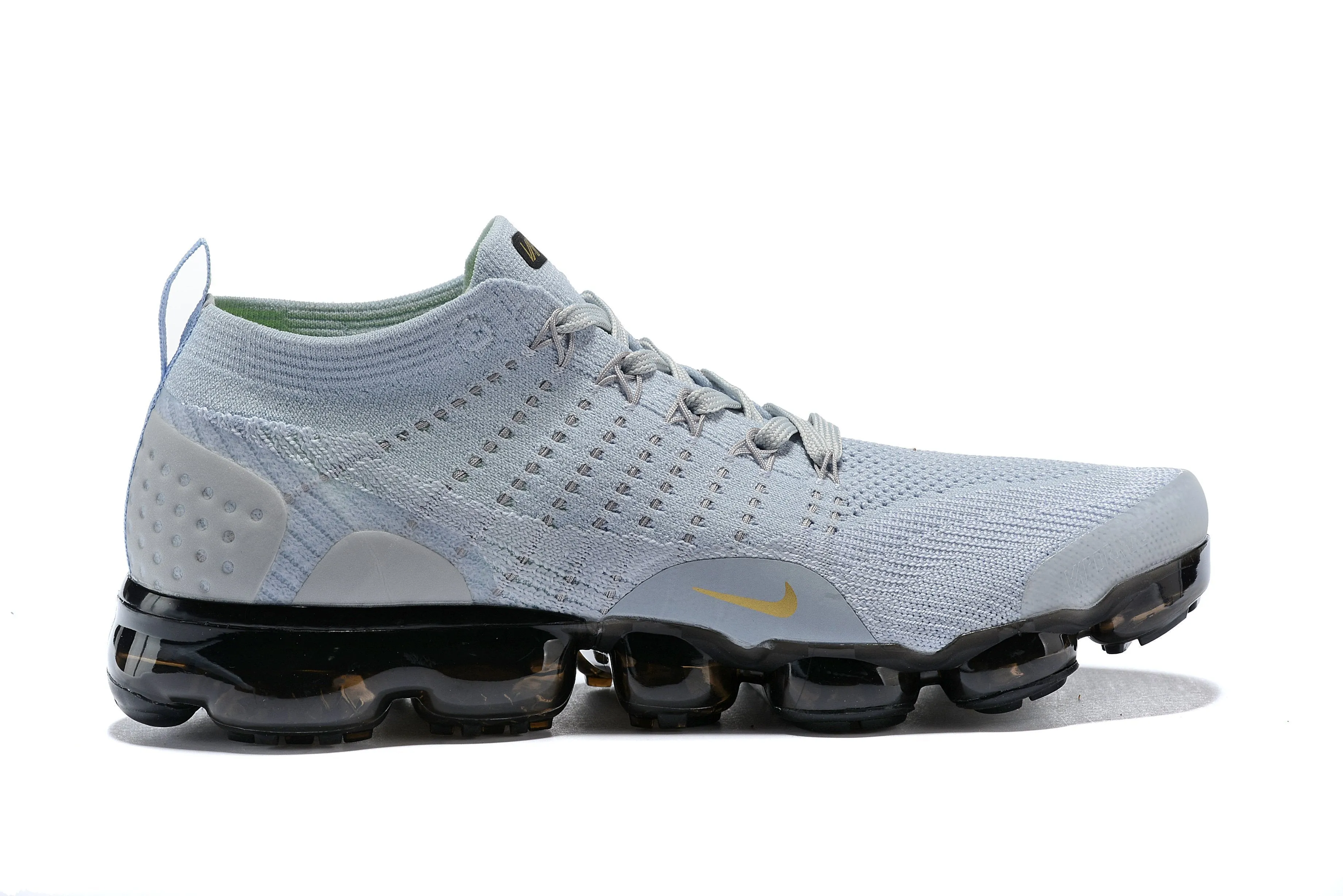 Nike Air Vapormax Flyknit 2 Grey Gold Shoes Sneakers Men Sale Size US 7, 8, 8.5, 9, 10, 11