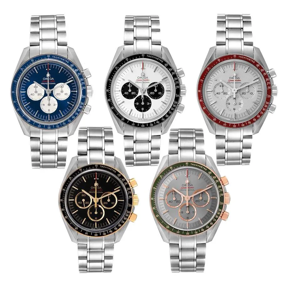 Omega Omega — Limited Edition Set of Five Omega Speedmaster Watches — Tokyo Olympics 2020 (Reference 522.20.42.30.06.001). Stain