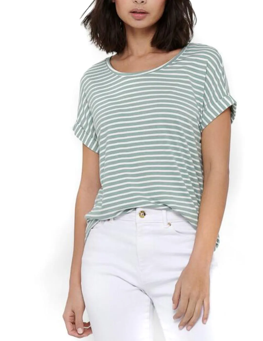 ONLMOSTER STRIPE S/S TOP JADEITE-Y