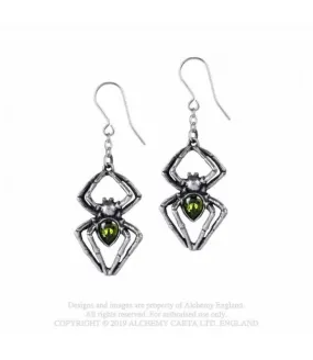 Pendientes Emerald Venom Earrings Araña Swarovski by Alchemy England