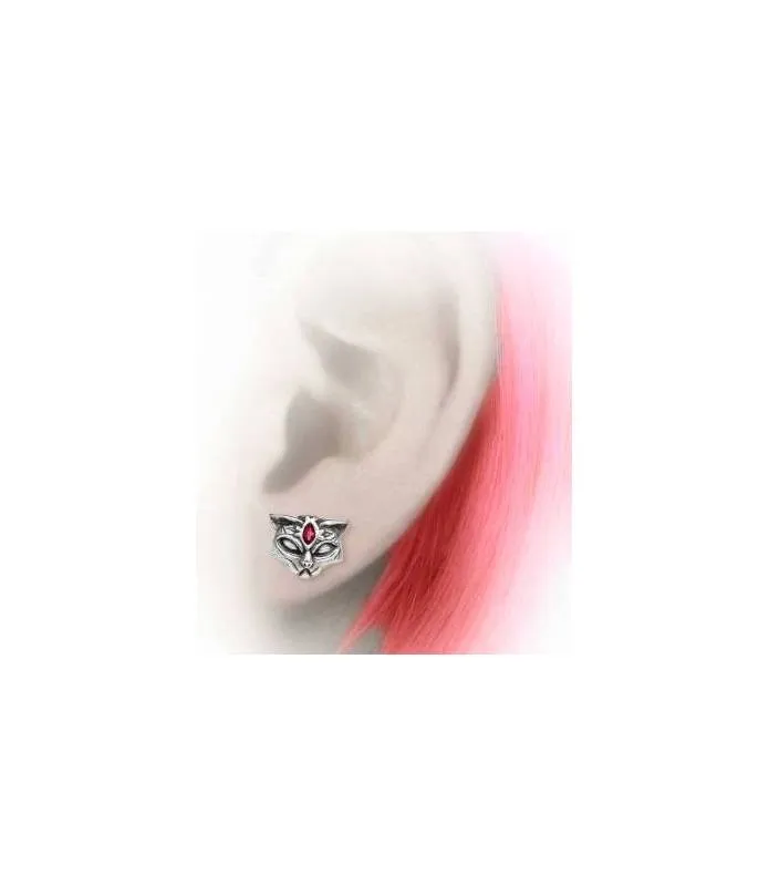 Pendientes gato egipcio guerrero protector Sacred Cat Swarovski studs E406