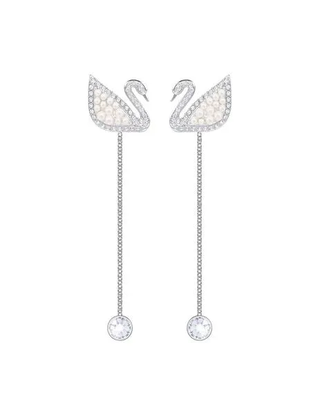 pendientes swarovski iconic swan white