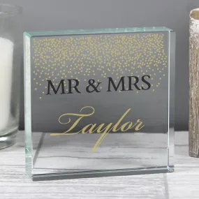 Personalised Gold Confetti Crystal Token