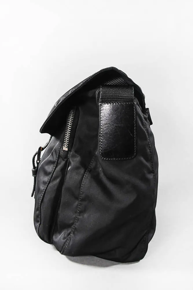 Prada Small Tessuto Messenger Bag in Black Nylon