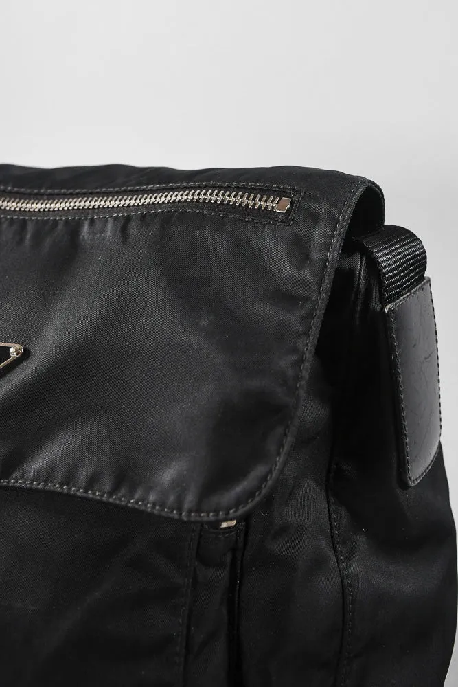 Prada Small Tessuto Messenger Bag in Black Nylon