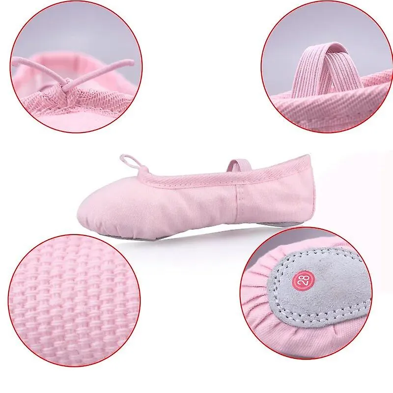 Professional Child Girls Kids Cotton Canvas Soft Ballet Dance Practice Shoes Gym  Ballet Slippers