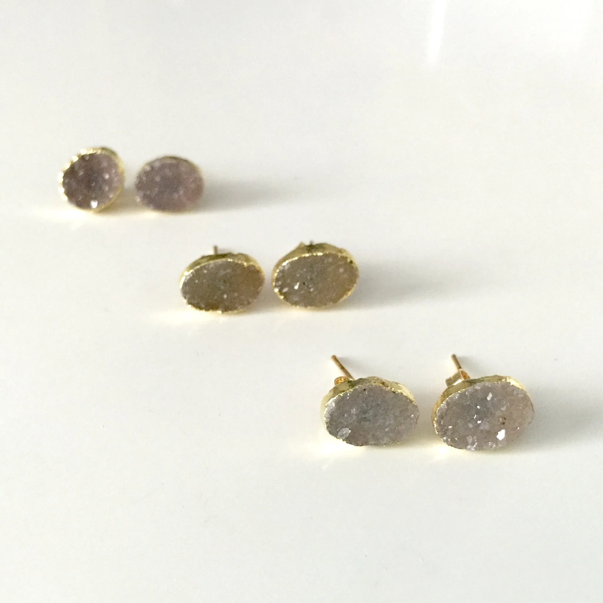 Quartz Druzy Studs