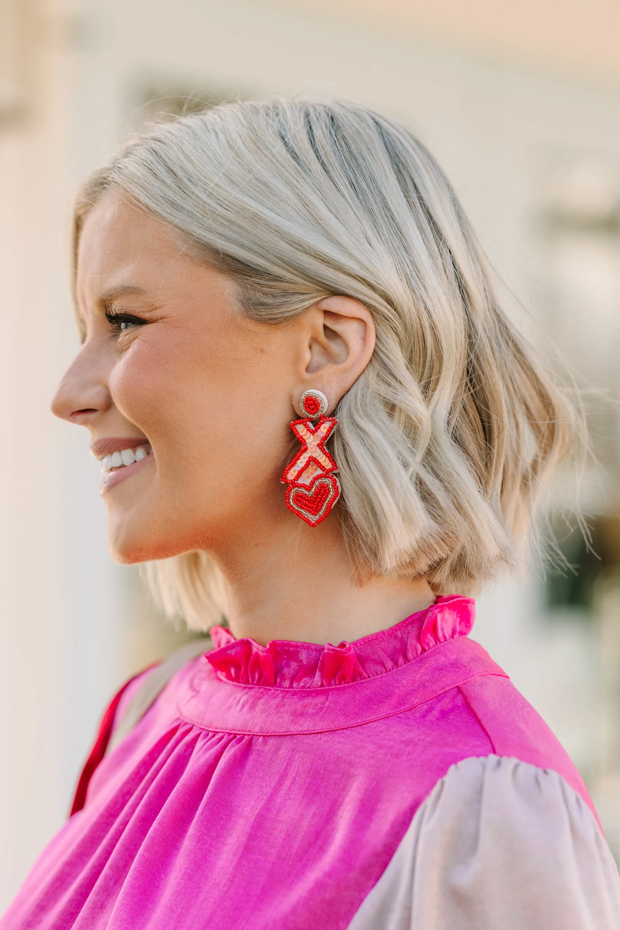 Red Beaded Earrings