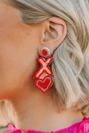 Red Beaded Earrings