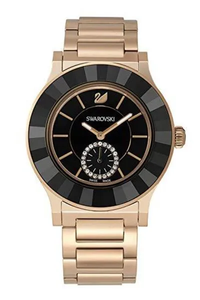 reloj swarovski corazón negro cobre