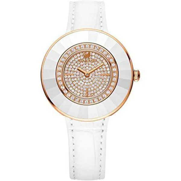 reloj swarovski octea dressy blanco y cobre