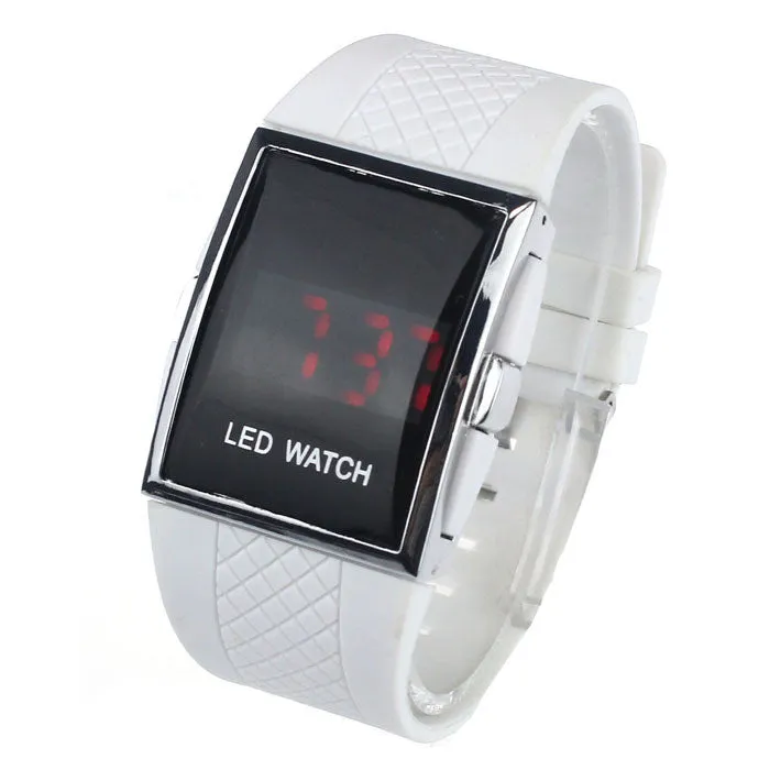 Relojes Men Luxury Watch LED Alarm Date Digital Watches Women Men Sports Gel boy Relogio Clocks White