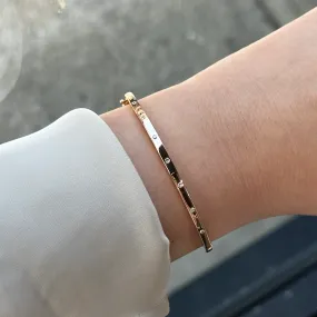 Rose Gold Burnish Set Diamond Bangle