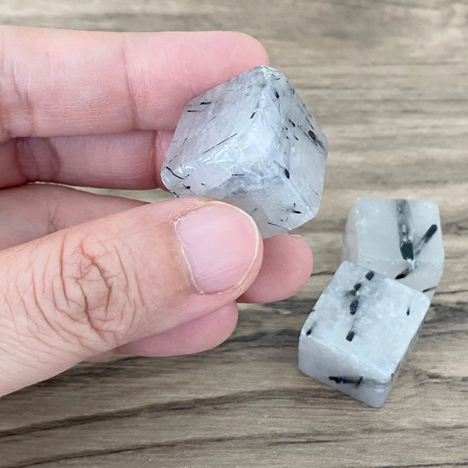 Rutilated Black Quartz Crystal Cube