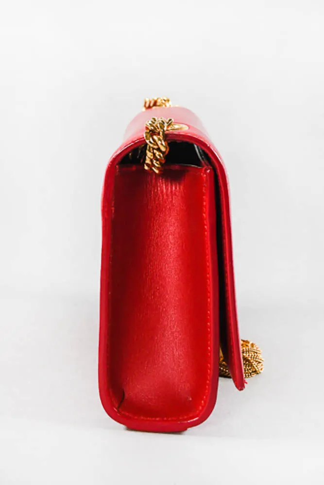 Saint Laurent Red Leather Kate Crossbody Tassel