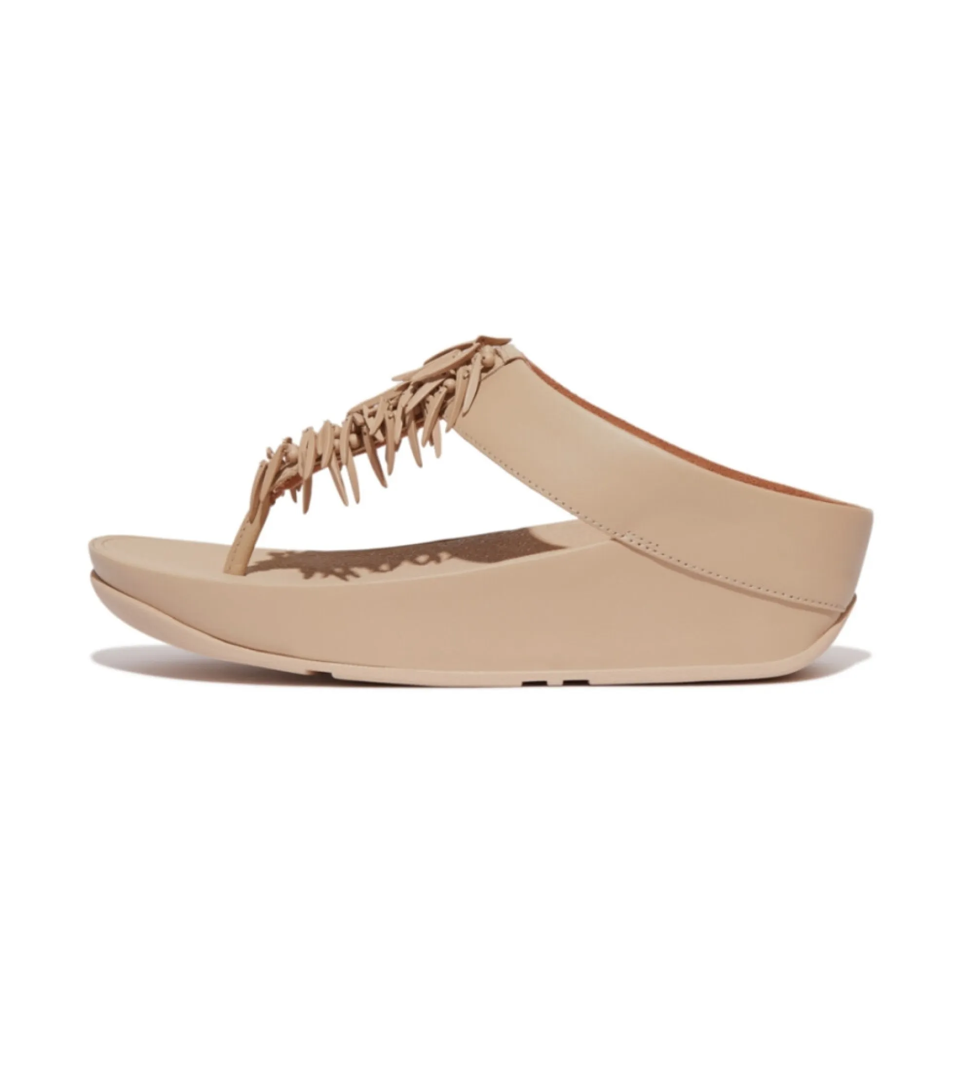 Sandalias de piel Rumba Beaded beige