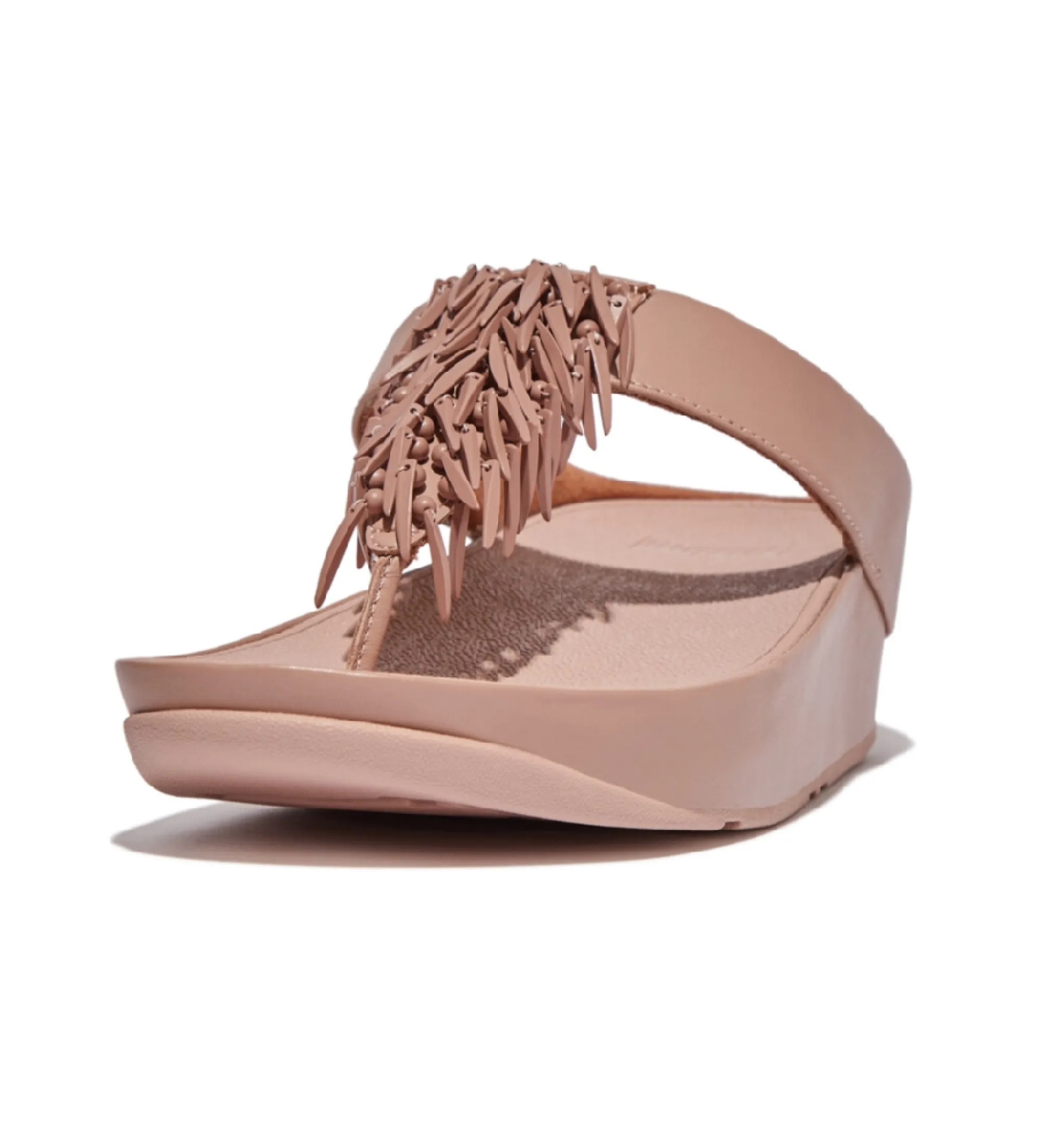 Sandalias de piel Rumba Beaded rosa