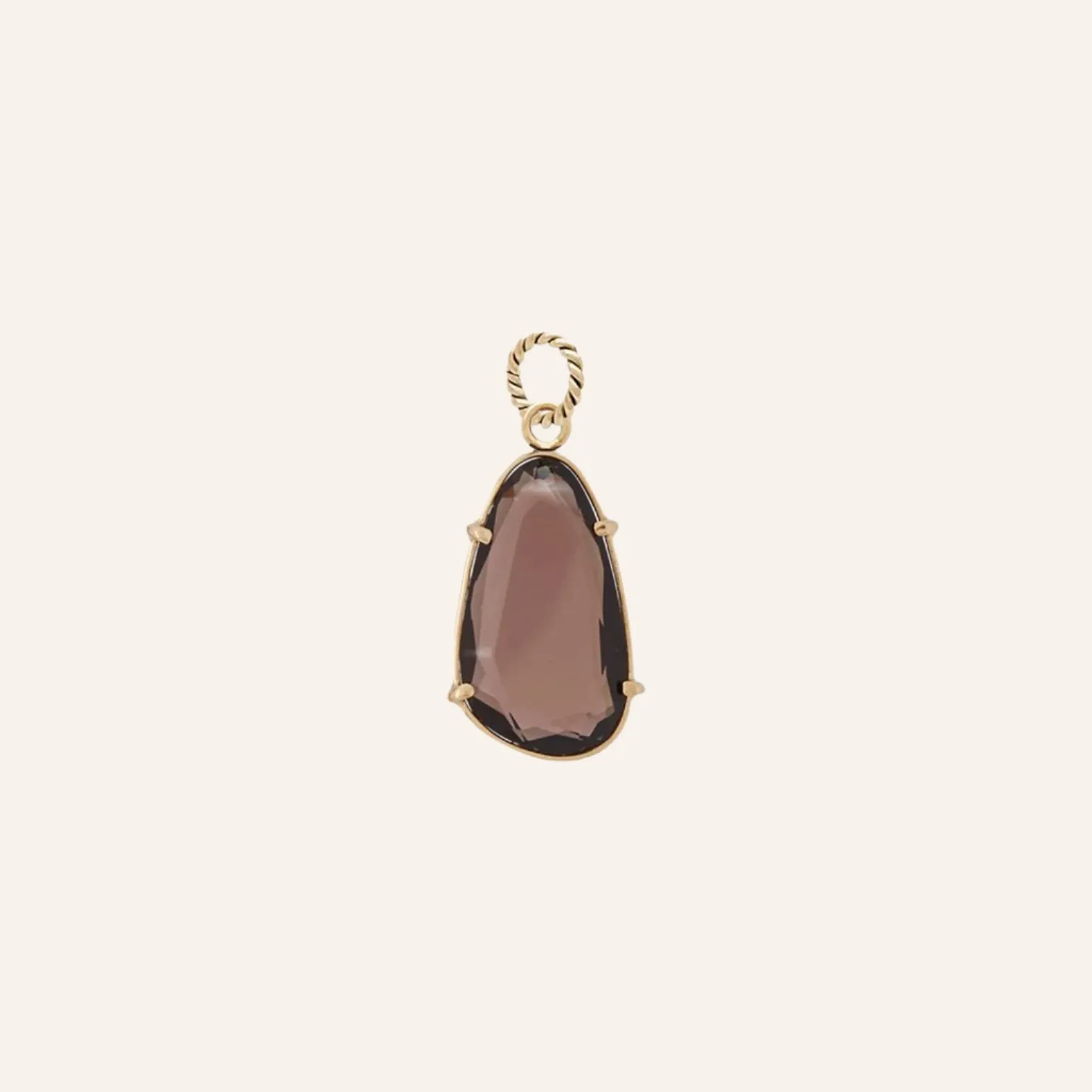 Smoky Quartz Faceted Charm