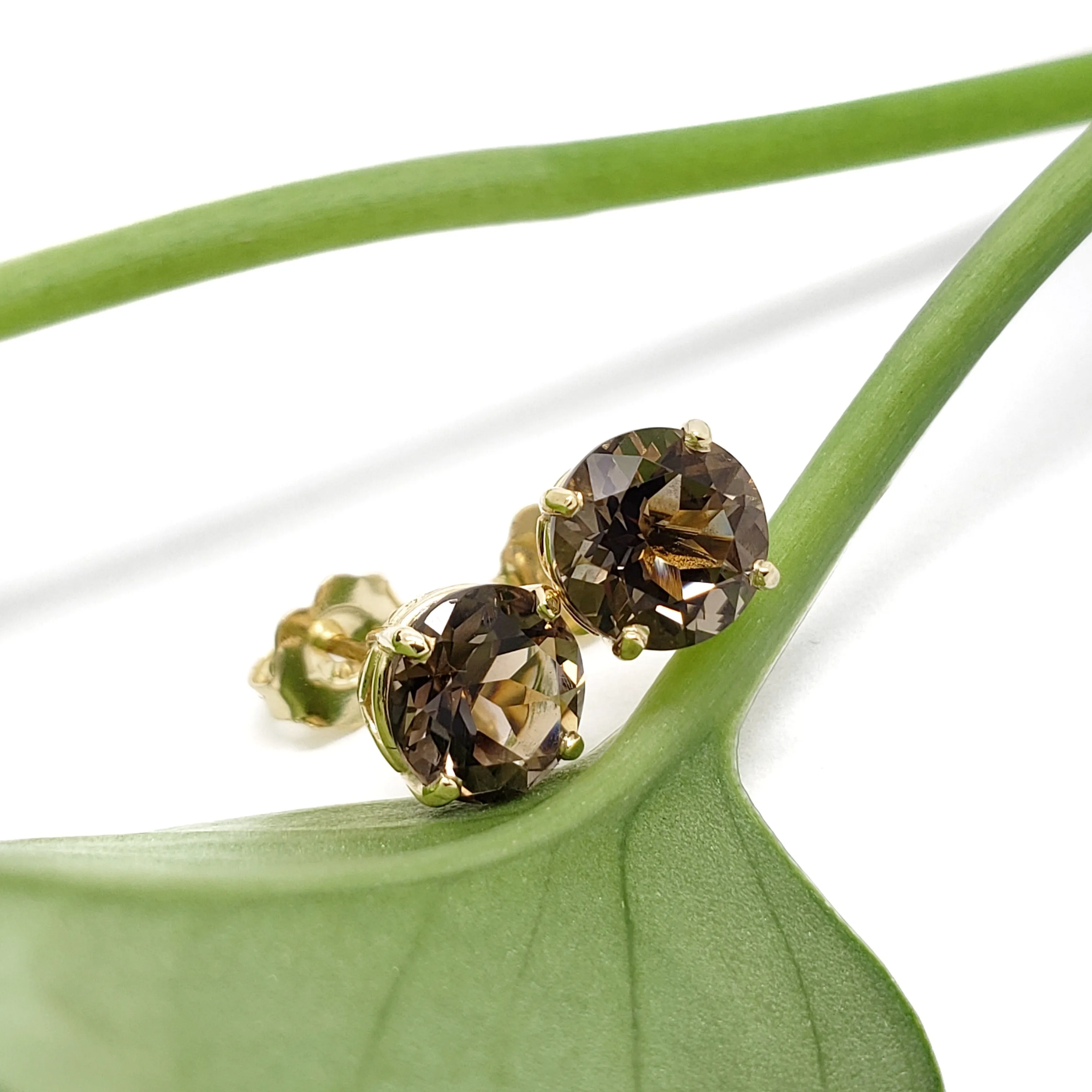 Smoky Quartz Studs