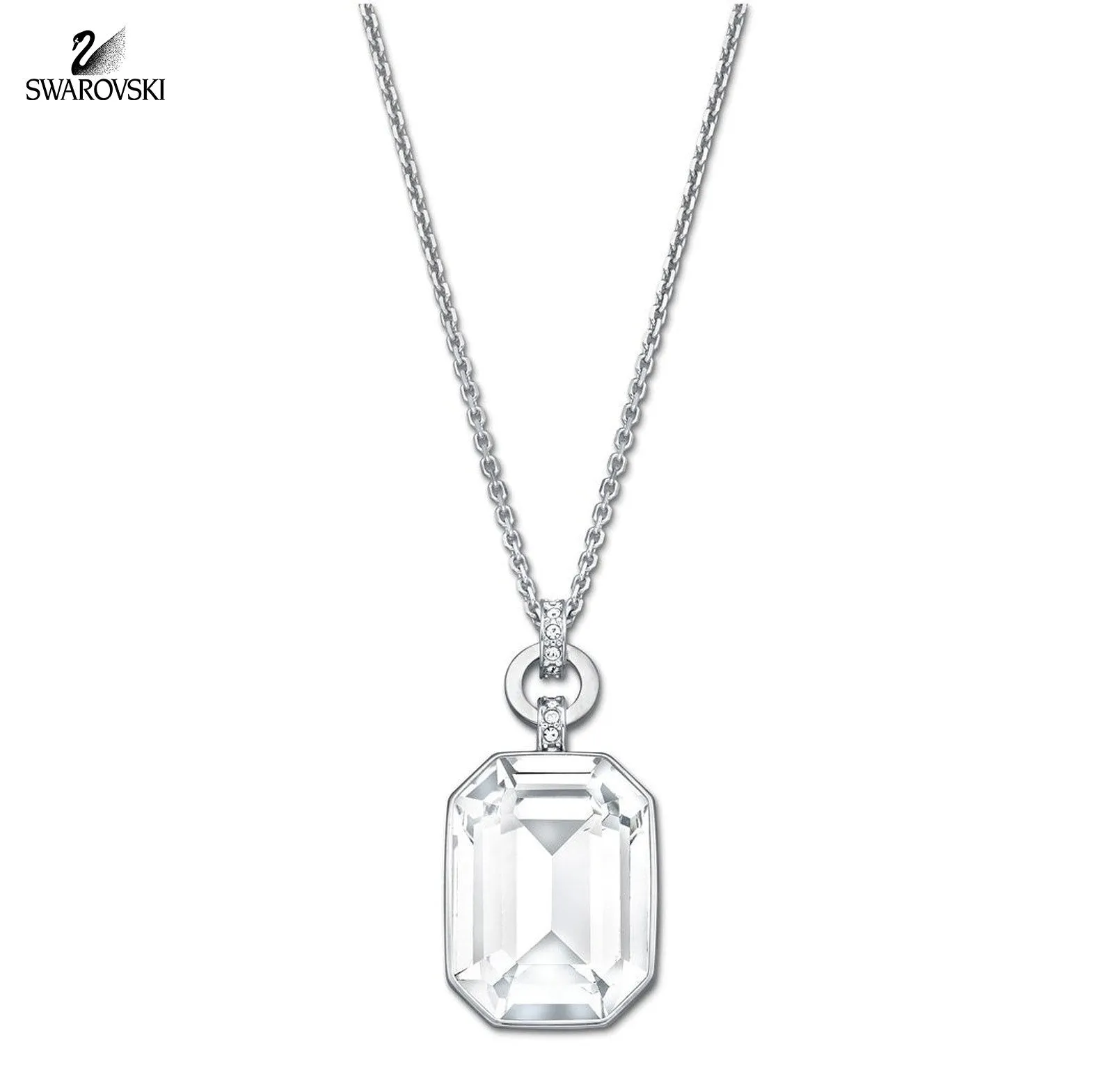 Swarovski Clear Crystal Pendant Necklace ACCESS Rhodium #5020061