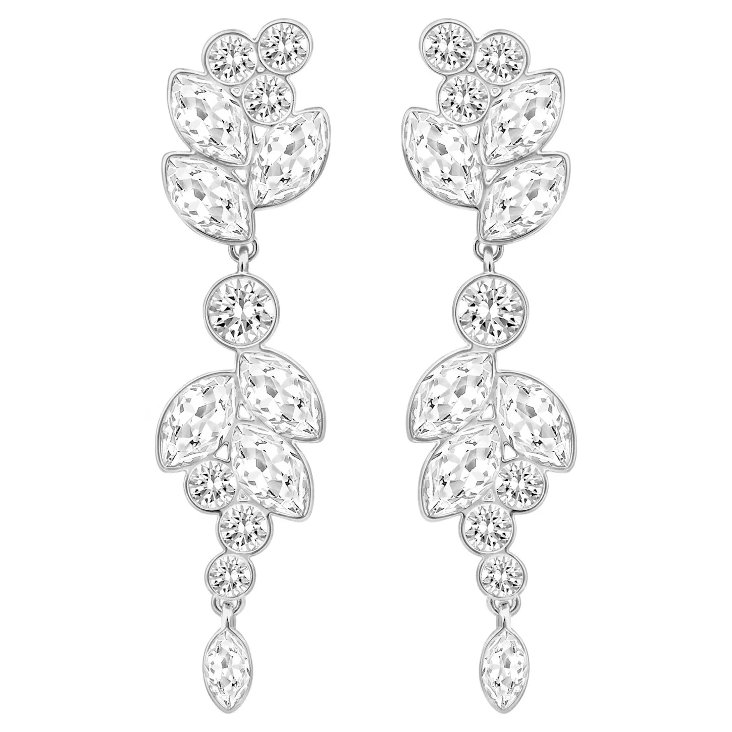 Swarovski Diapason Drop Earrings White, Rhodium plated -5528452