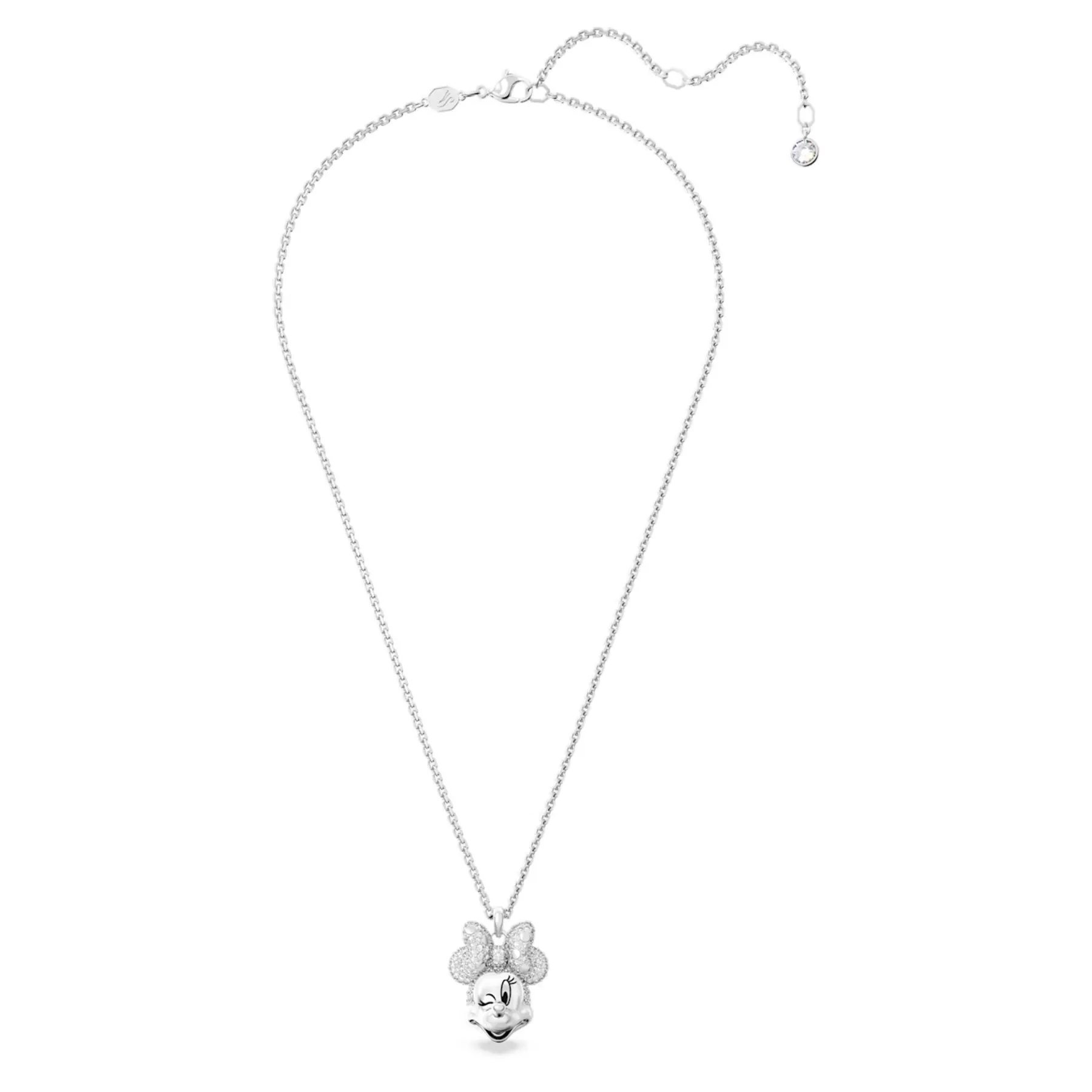 Swarovski Disney Minnie Mouse pendant White, Rhodium plated -5667612