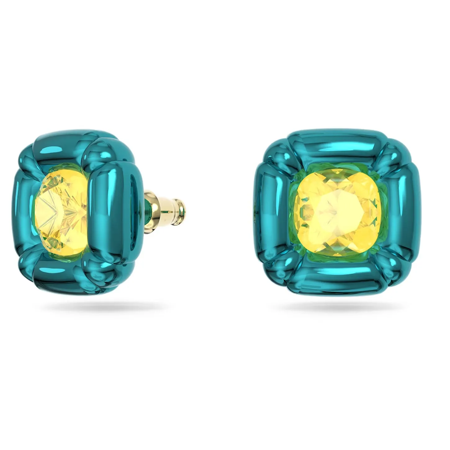 Swarovski Dulcis Stud Earrings Cushion cut, Blue -5601588