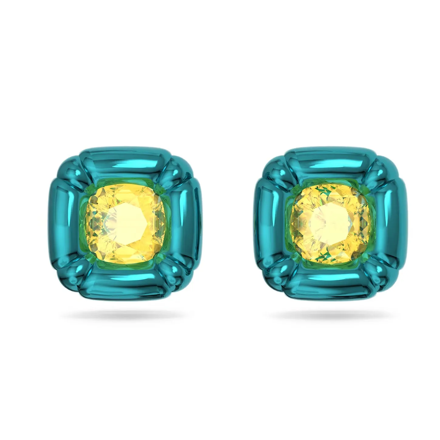 Swarovski Dulcis Stud Earrings Cushion cut, Blue -5601588